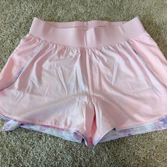 NEW TEK GEAR WORKOUT GEAR WOMENS PINK SKORT. TIE-DYE SHORTS W/POCKETS. SZ. L - Picture 1 of 3